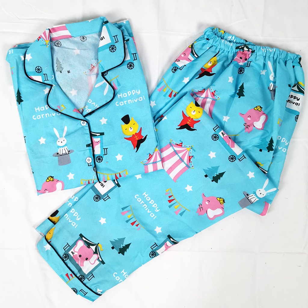 Baju Tidur Piyama Dewasa Setelan Jumbo Size  XXL LD 120-CPXL CARNIVAL BLUE