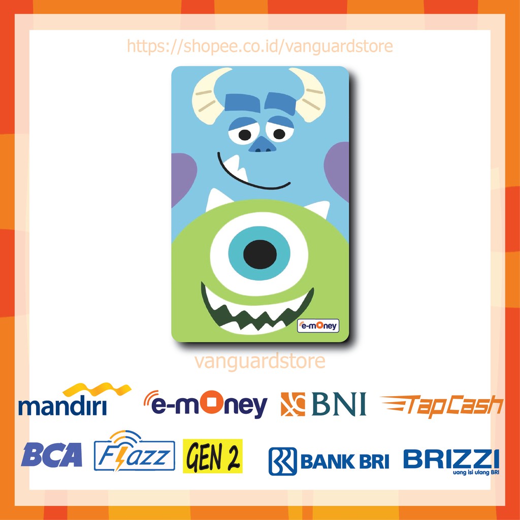 KARTU E MONEY E TOLL MONSTERS INC MIKE &amp; JAMES KARTUN MOVIE 2 EMONEY MANDIRI FLAZZ TAPCASH BRIZZI