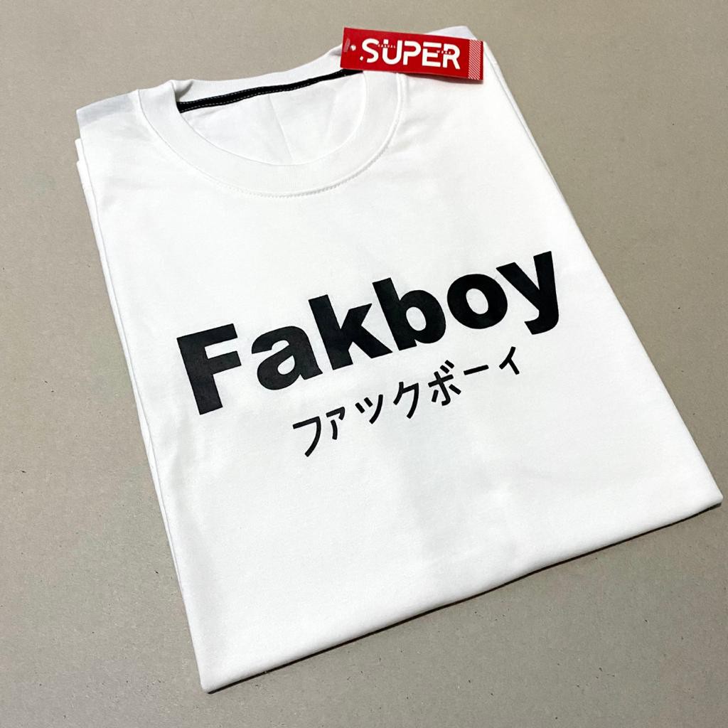 Kaos murah Kaos distro murah baju  distro pria t-shirt murah combed30s FAK BOY PUTIH