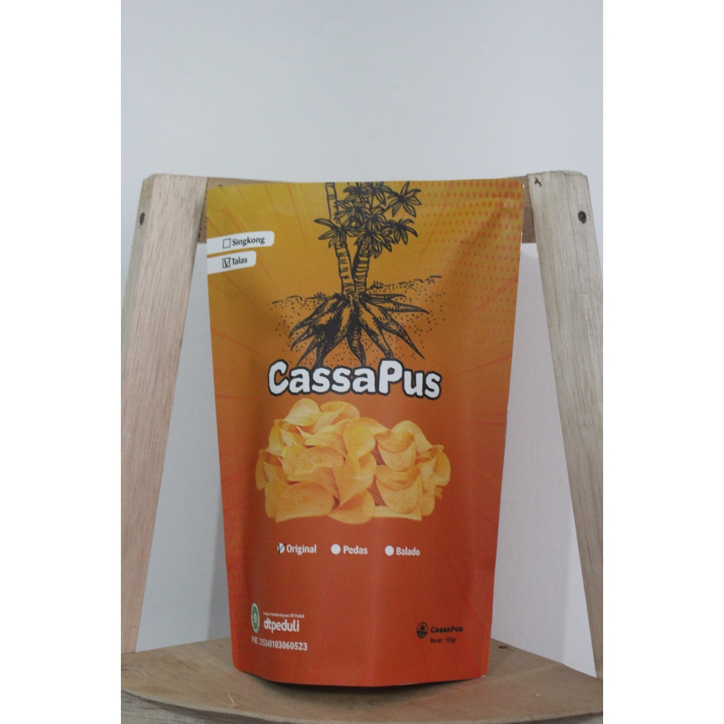 

Snack makanan ringan keripik singkong pedas balado original Cassapus