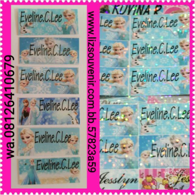 

Stiker nama frozen waterproof hologram