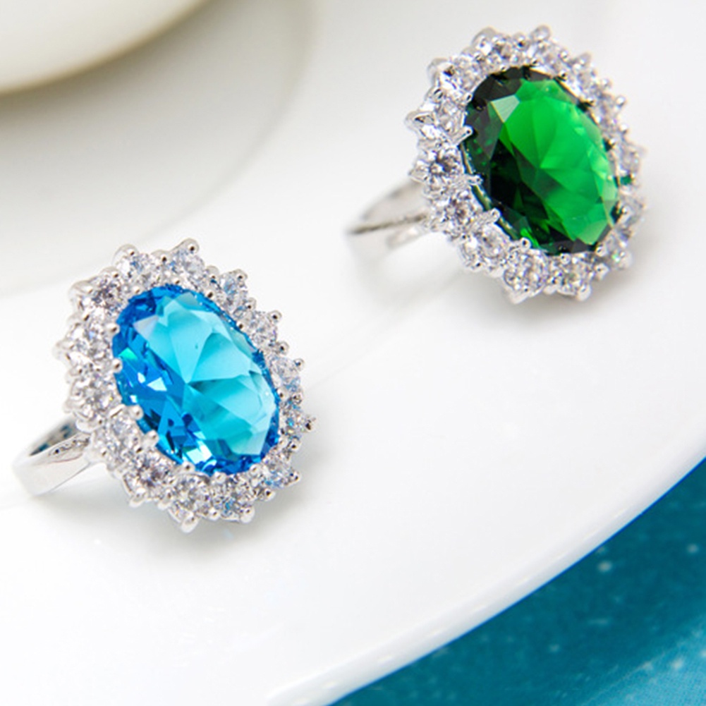 Hu Hu Hu Hu Hu Alat Bantu Pasang Kacamata♡ 3pcs / Set Kalung Anting Cincin Desain Oval Aksen Berlian Imitasi Untuk Wanita