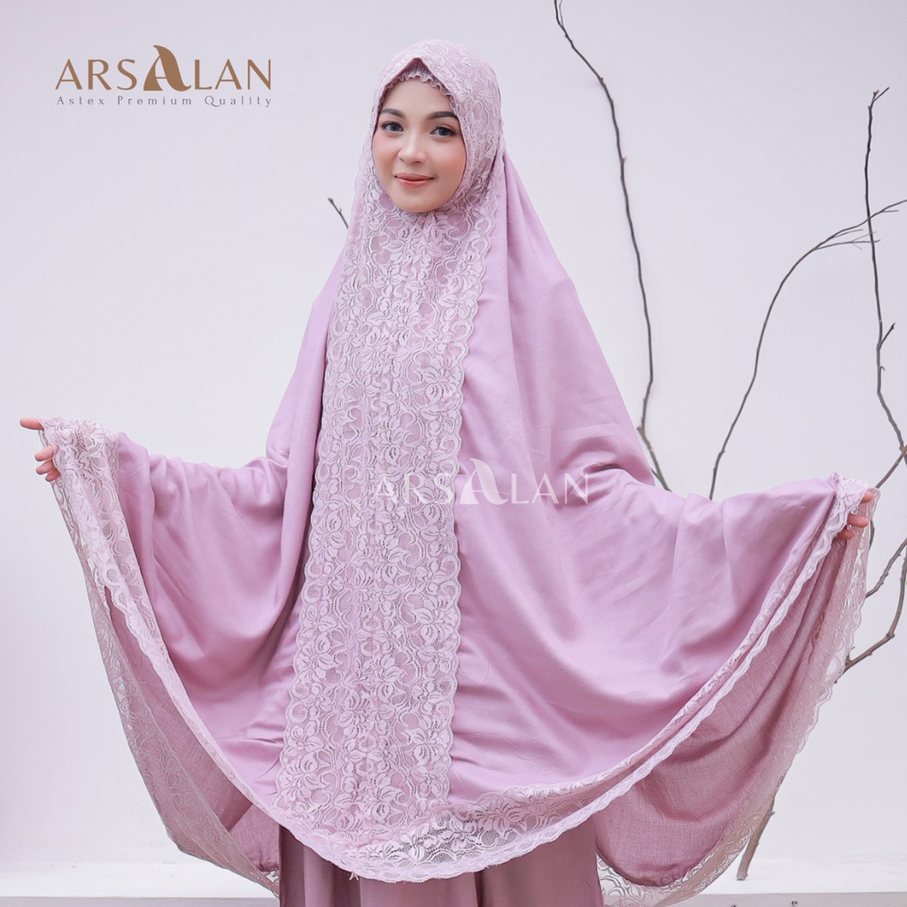 Mukena Rayon Motif Renda Admira Mewah Jumbo | Mukena Arsalan | Admira Series