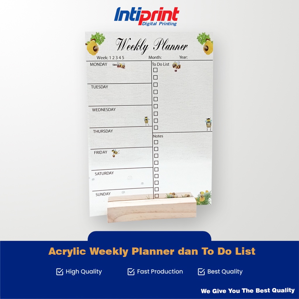 

Acrylic Weekly Planner dan To Do List - Goals Jadwal Mingguan