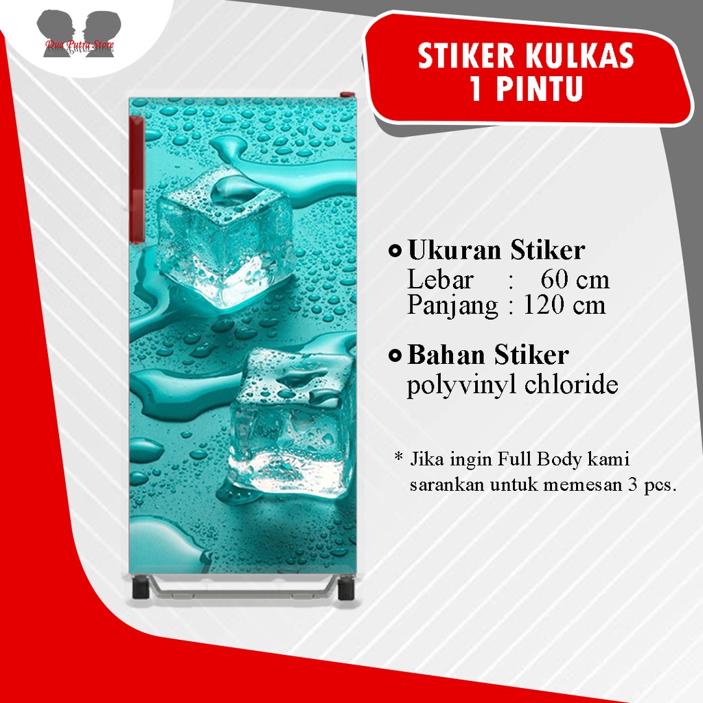 Sticker Kulkas, Kompor, Magicom, AC dan Mesin Cuci Motif Es Batu Tosca