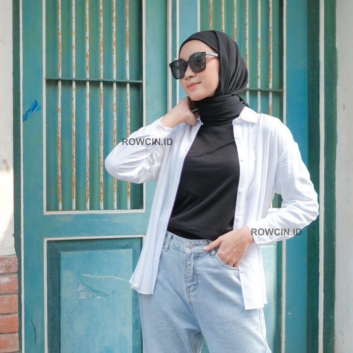 KEMEJA WANITA POLOS LENGAN PANJANG WANITA KATUN RAYON LONG SHIRT ORGANIK-4