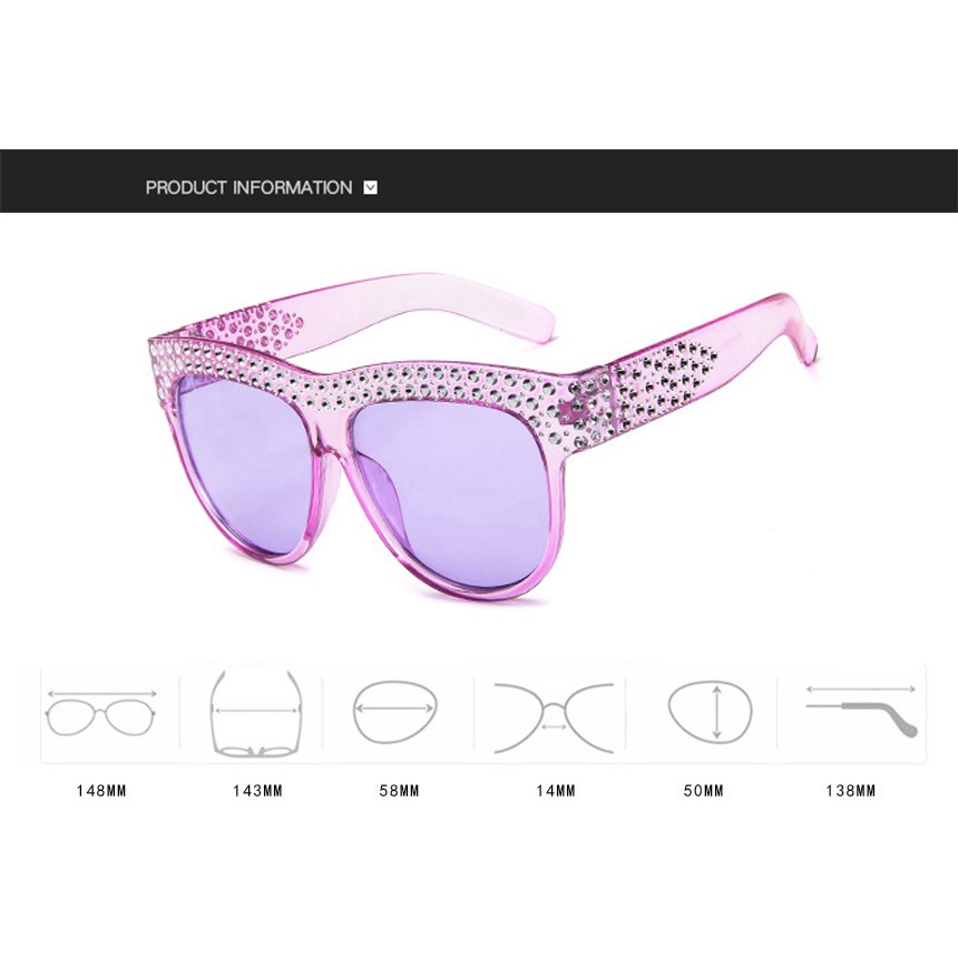 2022 Kacamata Hitam Wanita Hias Berlian Gaya Eropa Amerika Untuk Pesta