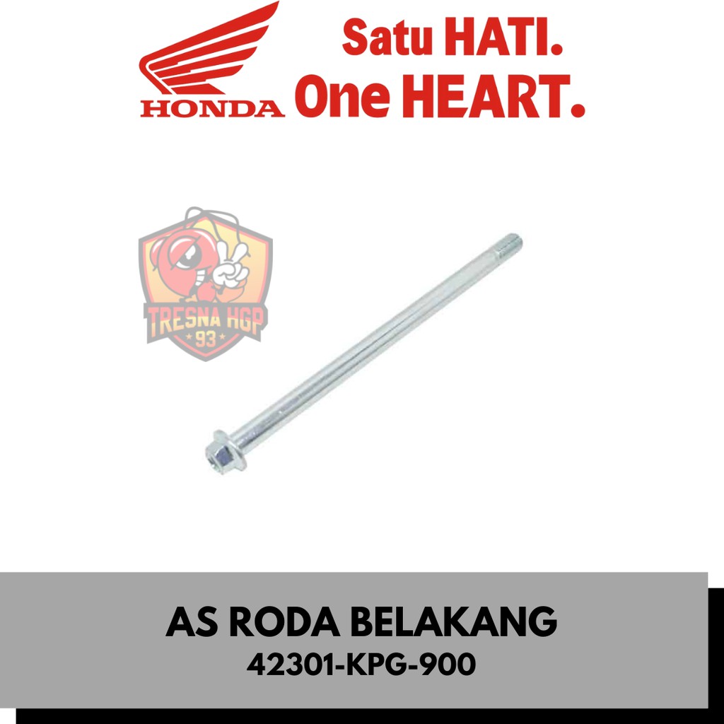 42301-KPG-900 AS RODA BELAKANG KARISMA REVO & SUPRA X 125 FI ORIGINAL | AXLE RR WHEEL 42301KPG900