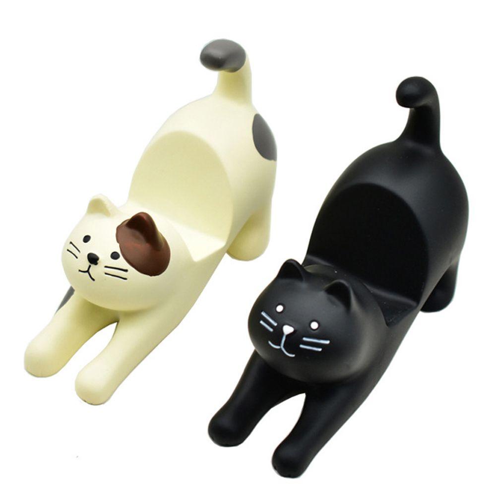 Rebuy Phone Holder Hands-Free Dekoratif 3D Mini Desktop Stand Lazy Bentuk Kucing Cat