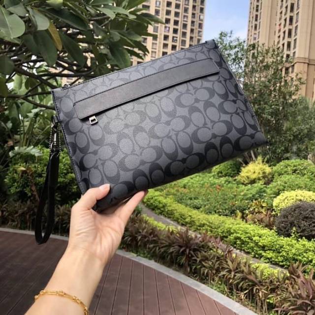 Coach Signature Carryall Handbag Pouch ORIGINAL GUARANTEE 100%