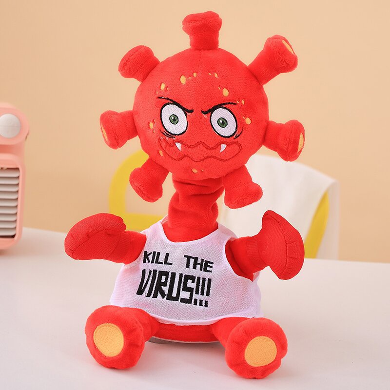 Mainan Boneka Kartun Tiktok Kill The Virus Punch The Villain Elektrik Bahan Plush Untuk Dewasa