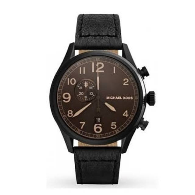 Jam tangan Michael Kors Hangar Brown Dial Leather Men's Watch MK 7069