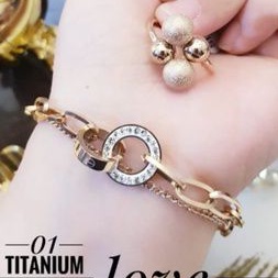 Titanium Set Gelang dan Cincin Wanita C322