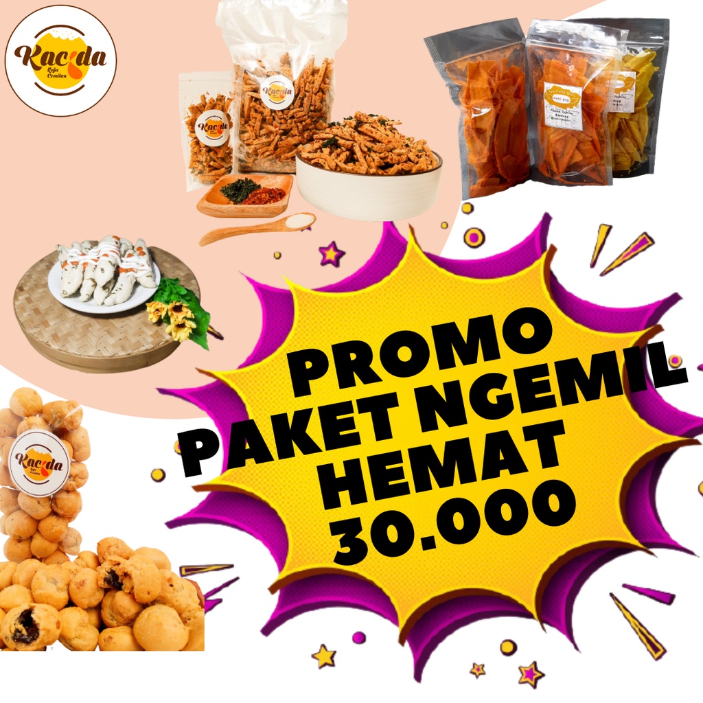 

KACIDA - Paket Ngemil Hemat Cemilan Pedas Basreng Pedas daun jeruk Bandung Original