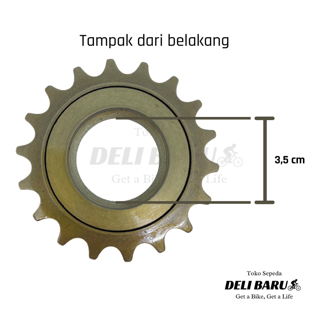 United Freewheel 18T gir belakang sepeda anak BMX ukuran 20