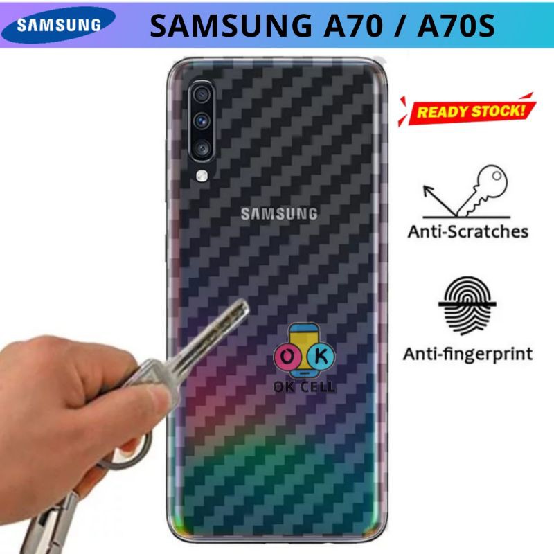 Skin Carbon 3D Samsung Galaxy A70.A70s - Sticker Garskin Karbon Fiber Anti Gores Belakang Premium