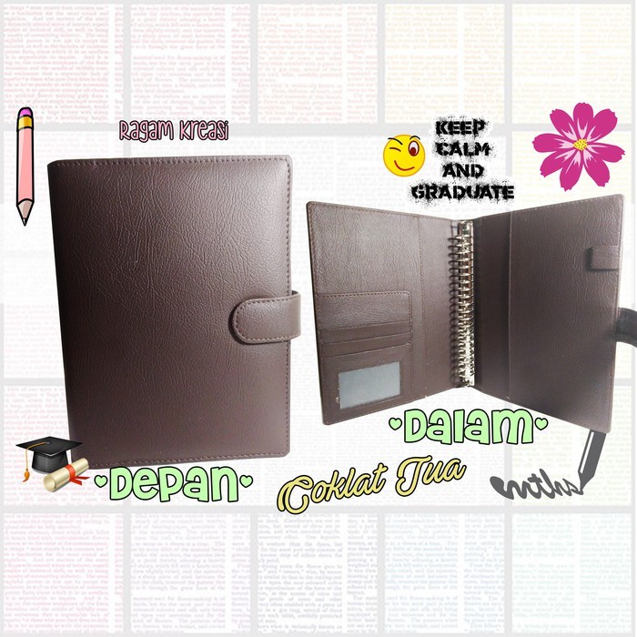 

READY Binder Polos KULIT 20 RING (Kertas A5) - Cokelat Tua BERKUALITAS