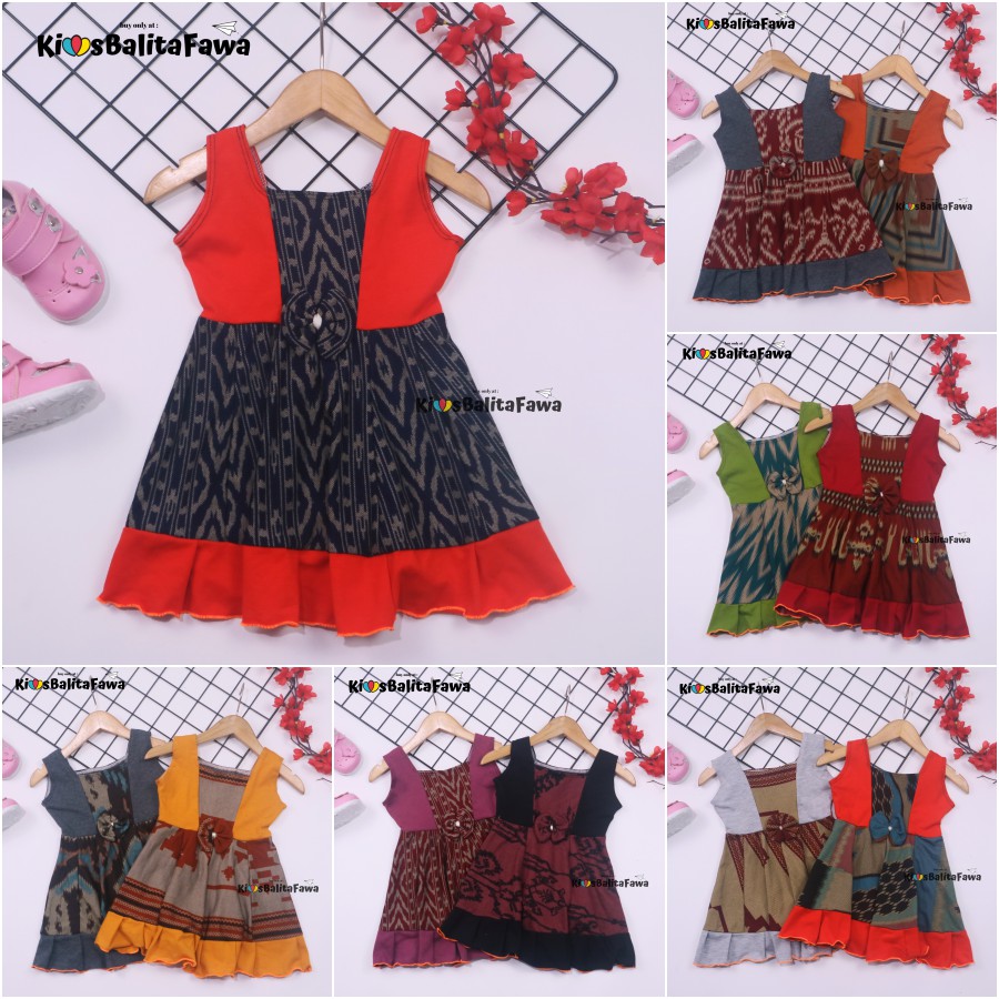 (BATIK) Dress Aurora uk Bayi - 4 Tahun / Baju Anak Perempuan Murah Dres Yukensi Adem Pakaian Pesta