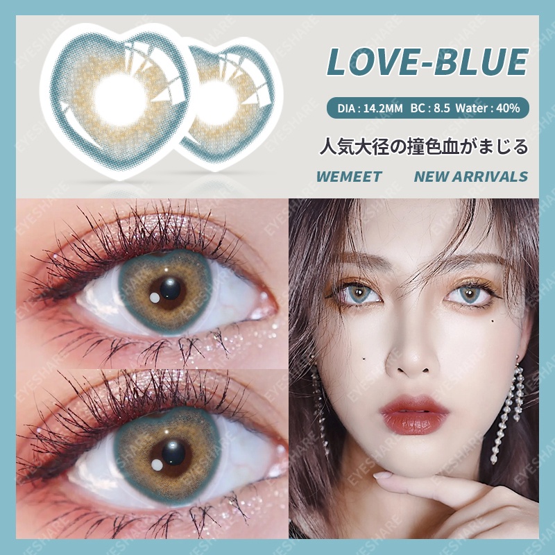 [✅COD] 1 pasang lensa kontak warna diameter 14MM softlens matasoftlens mata korea LOVE alami mata softlens natural korea