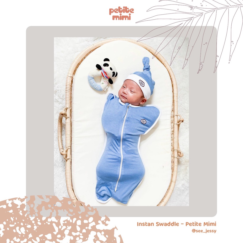 Petite Mimi Bedong Bayi Instan Swaddle Baby Perempuan &amp; Laki - Laki - SNI