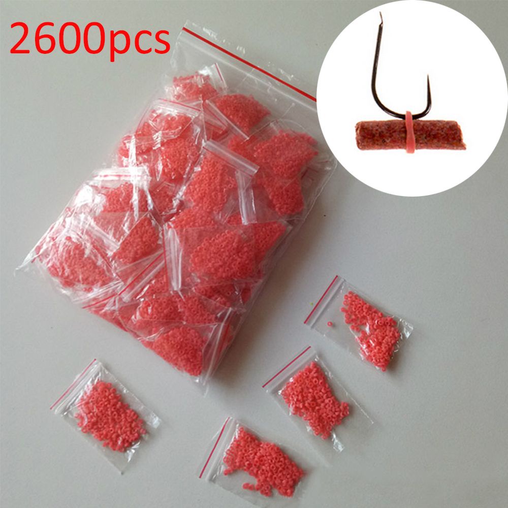 Top 2600pcs / 13 Kantong Karet Pengikat Umpan Pancing Cacing Merah Imitasi Portable Kualitas Tinggi