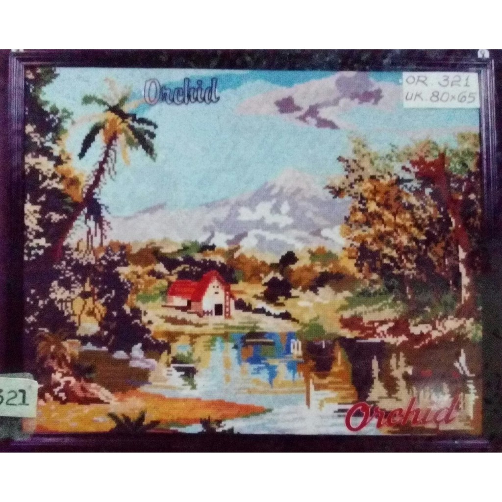 KRUISSTEEK KRISTIK ORCHID MOTIF PEMANDANGAN or 321