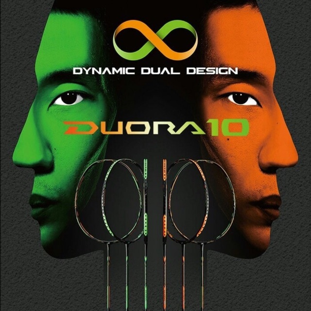 ORIGINAL Yonex Duora 10 Green and Orange Raket Badminton
