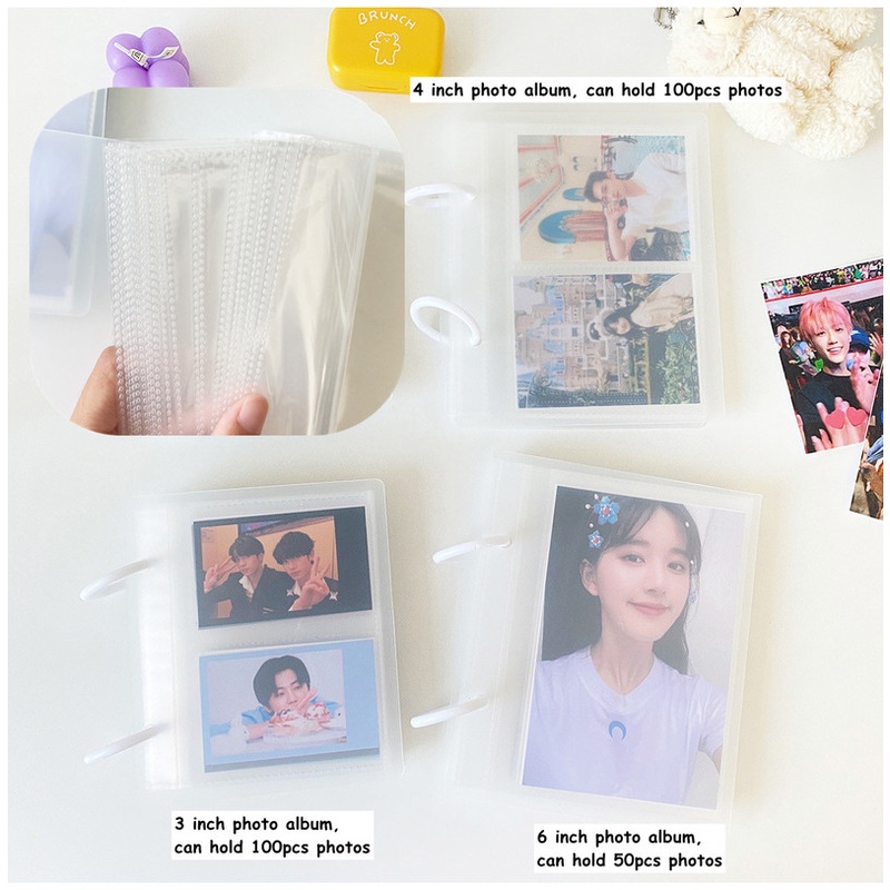 3inch/4inch/6inch Binder Gaya Minimalis Matte Cover Dengan 25pcs Sleeves Album Foto Untuk Mini Photo Card Holder Storage Book