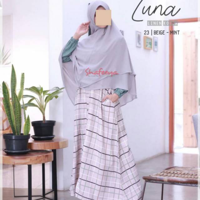 LUNA DRESS LINEN KOREA ORI SHAFEEYA
