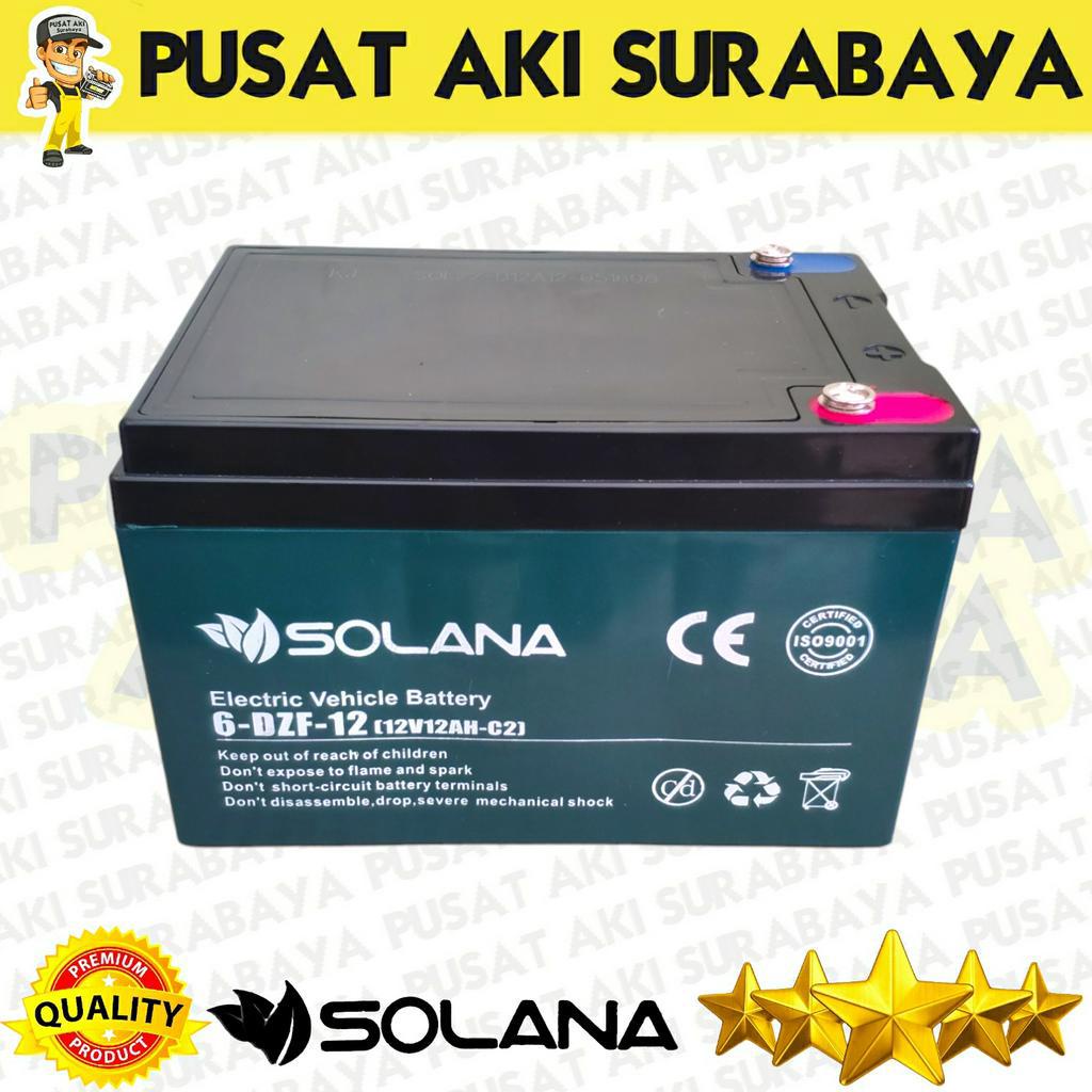 TERBAGUS ACCU SOLANA 6DZF12 BATTERY U-WINFLY ANTELOPE SEPEDA LISTRIK ELECTRIC VEHICLE BATTERY 12 VOLT 12 AMPER 12V 12AH