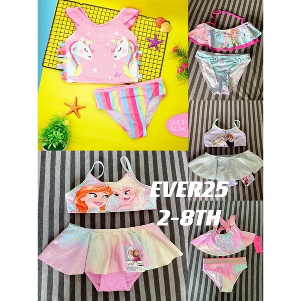 Baju renang anak perempuan twopiece unicorn frozen