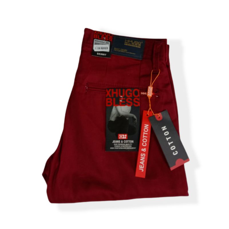 ✓ Celana Chinos Panjang Pria Warna Merah