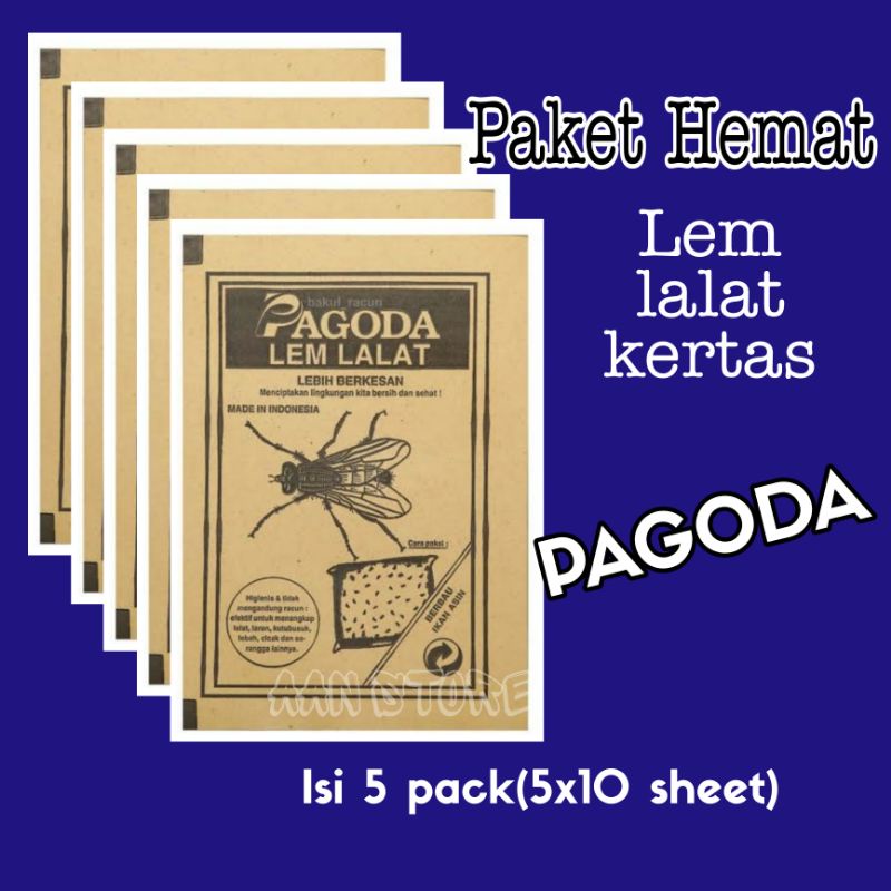

Paket ekonomis Lem Lalat Serangga Kertas PAGODA PAG Glue Pad Pemikat Lalat Laron(5x10sheet)