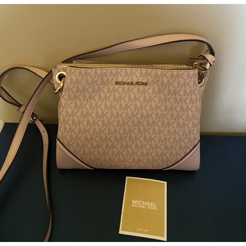 PRELOVED MICHAEL KORS MK NICOLE TRIPLE COMPARTMENT CROSSBODY WARNA BALLET