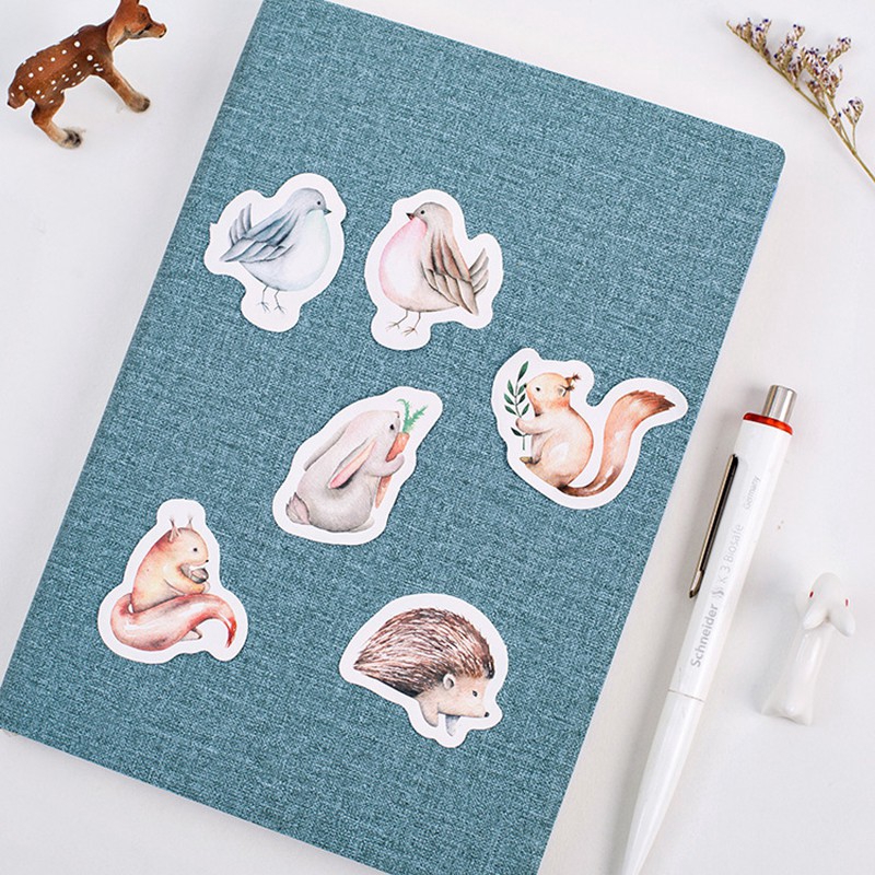 45Pcs Stiker Desain Binatang Hutan Model DIY untuk Scrapbook-1