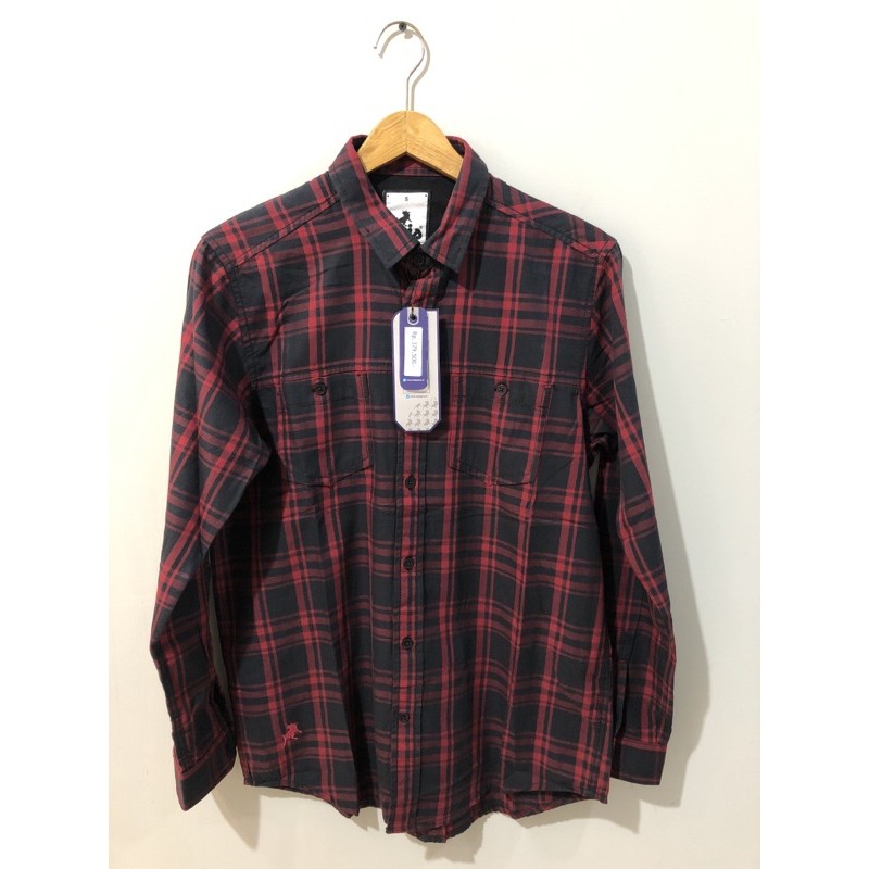 KLL149 OB KEMEJA LOIS ORIGIANAL LENGAN PANJANG KOTAK MERAH