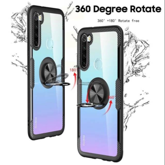 Case Redmi Note 8 - Fuze Carbon Stand Holder Ring Casing Xiaomi Redmi Note 8 SC