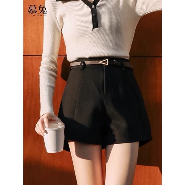 CELANA PENDEK SHORT PANTS HIGHWAIST FREE BELT MX871