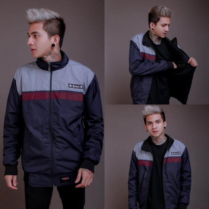 jaket motor pria racing line waterproof keren rebel id