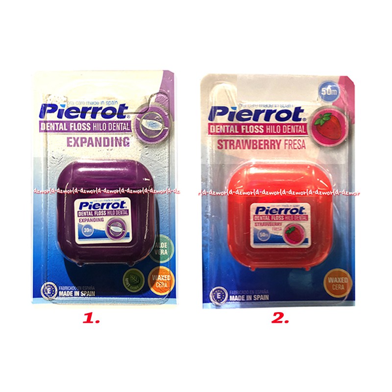 Pierrot Dental Floss Hilo Dental Expanding Hilo Dental Floss Strawberry Benang Gigi 30m