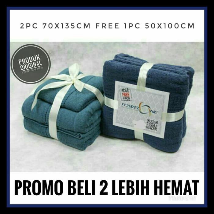 PROMO Handuk Towel One Set Dongker Vs Tosca 2 Set Lebih Hemat
