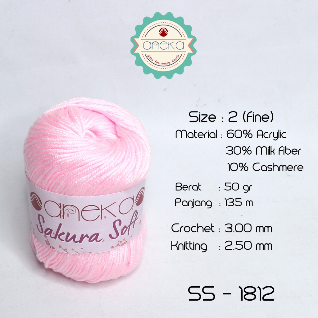 Benang Rajut Sakura Soft / Silk Cotton Milk Cotton Yarn - 1812