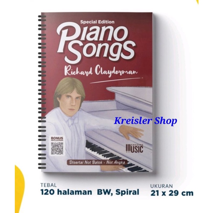 Buku Piano Song Richard Clayderman disertai mp3 download Buku Richard Clayderman