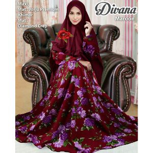 Gamis Pesta Jumbo DIVANA Original   Dress Wanita Muslimah   Gaun Dress Syari   Baju Dress Pesta Wan