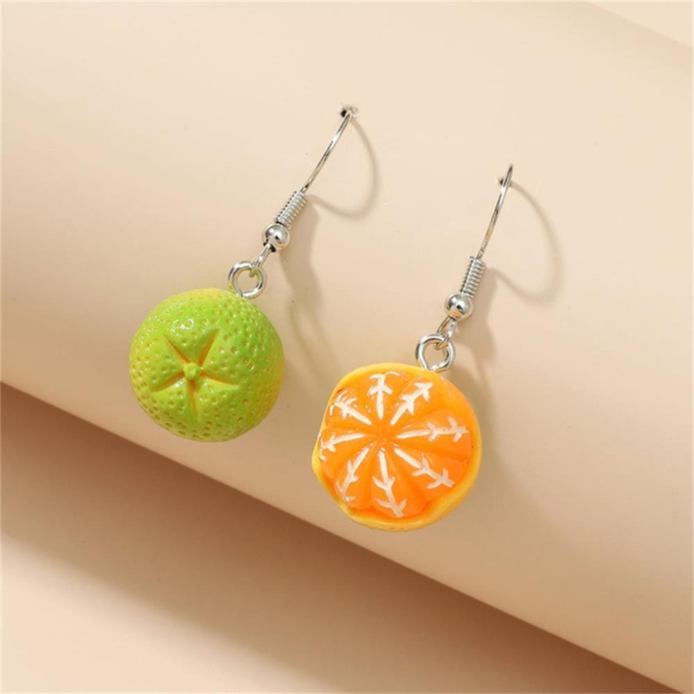 R-flower Orange Anting Lucu Perhiasan Hadiah Akrilik Menjuntai Kait Stud