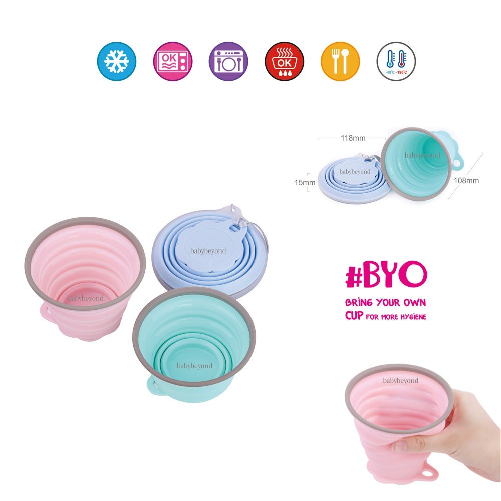 BABY BEYOND SILICONE COLLAPSIBLE CUP 350ML / BB1040 (PERLENKAPAN MAKAN DAN MINUM)