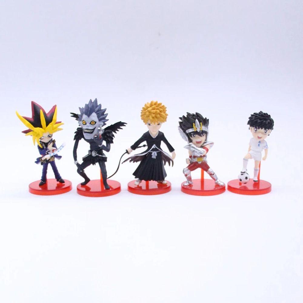 Lanfy 5pcs / set Mainan Action Figure Anime Saint Seiya Death Note Tsubasa Yugi Rem Ryuk Bahan PVC