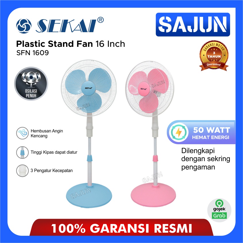 SEKAI Stand Fan 16 Inch SFN1609 Kipas Angin Tumpu SFN 1609