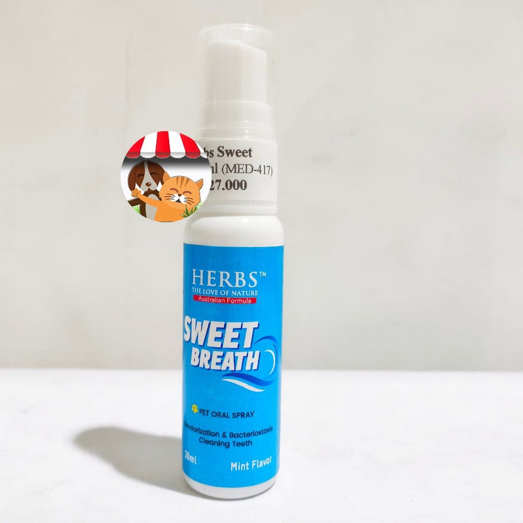 Herbs Sweet Breath - Penghilang Bau Mulut Kucing Anjing Dental Spray