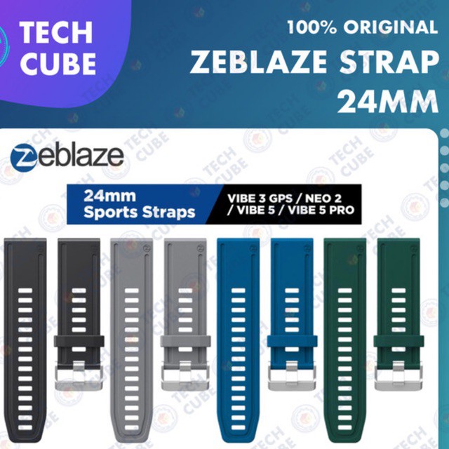 Zeblaze Silicon Strap 24mm VIBE 3 GPS / VIBE 5 / VIBE 5 Pro and NEO 2 - Hitam